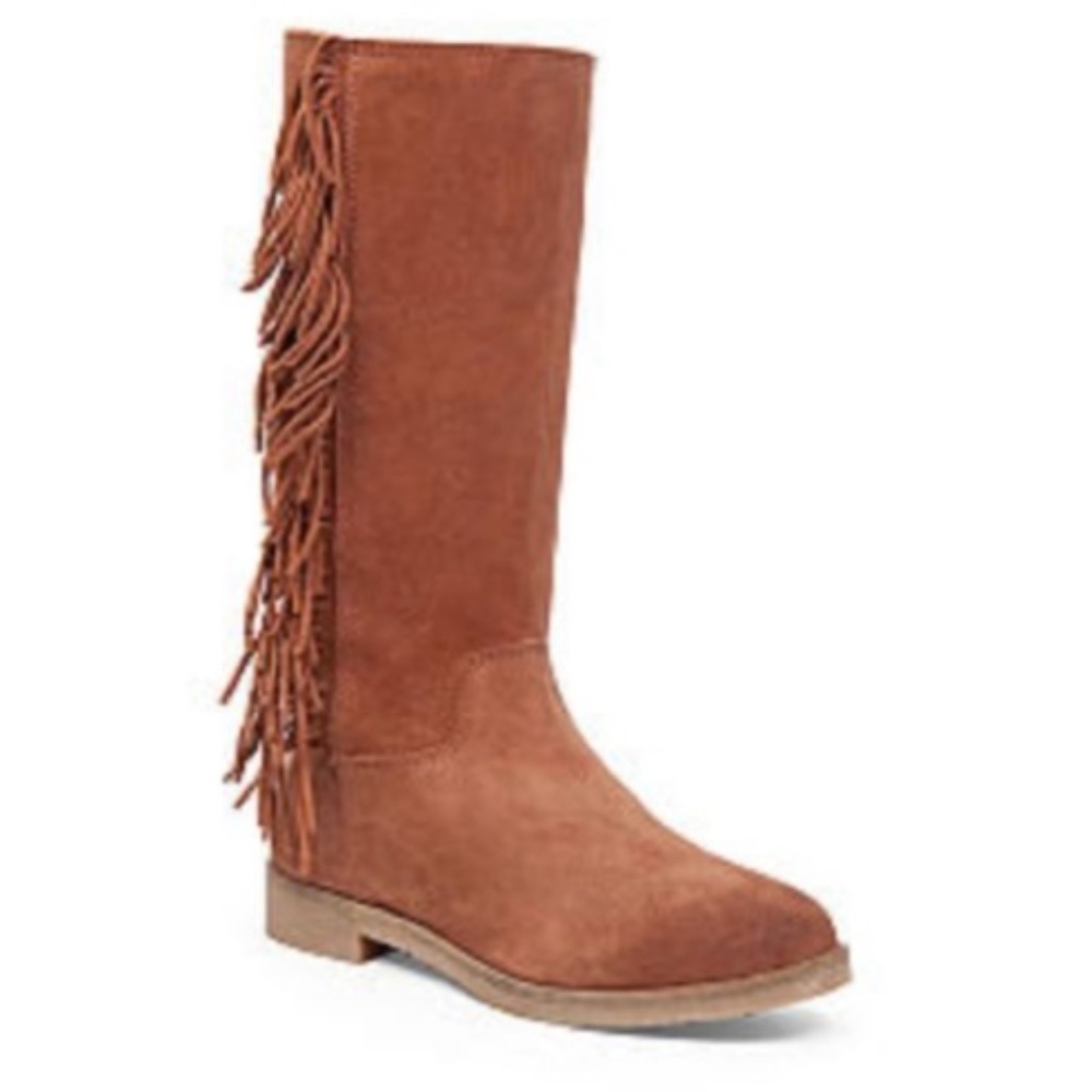 Lucky Brand | Grayer Mid Calf Fringe Genuine Leather Boot Size 7